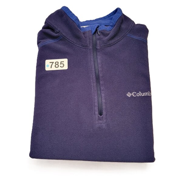 Columbia Pullover Men Large Blue Two Tone 1/4 Zip Fleece Hiking Outdoors - Picture 8 of 8